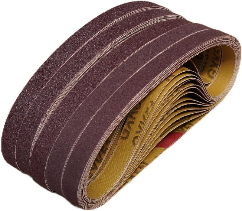 KTHUA 1/2x18 Inch Sanding Belts: 60 Pack 80–400 Grit — Precision Butt Joint & Resin-Over-Resin — Stable Tracking for Knife Making Detail Work — Fits 1/2 x 18 Belt Sanders - Image 1